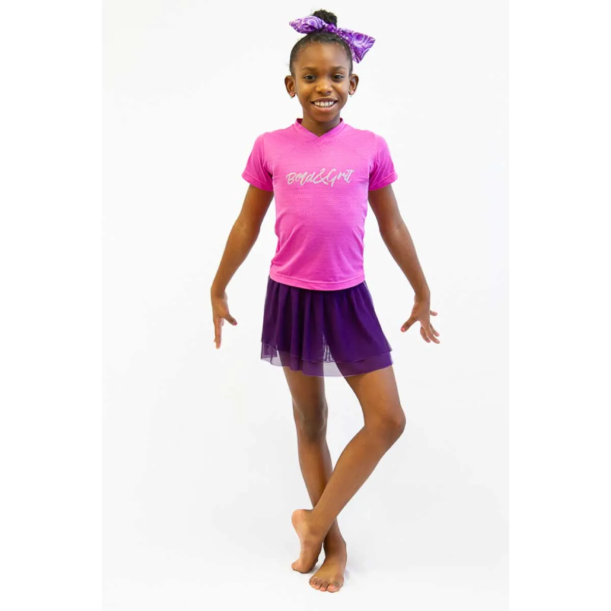 DREAM - GIRLS' FUCHSIA MESH SKORT