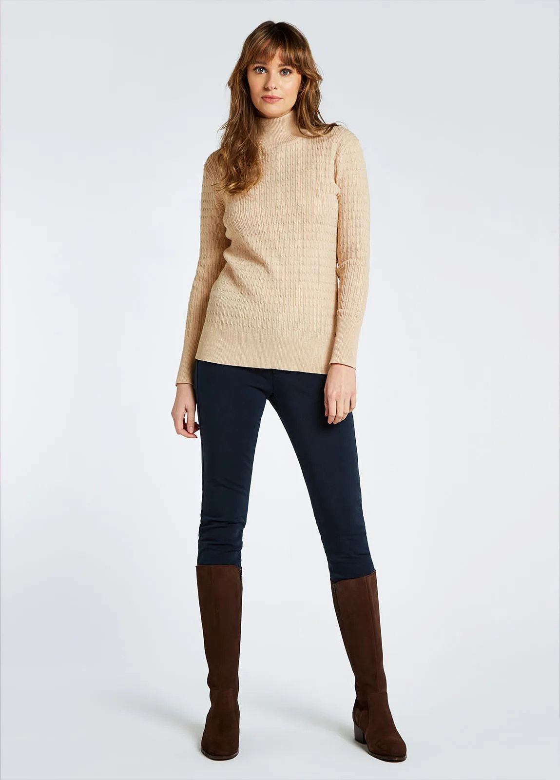 Dubarry Hacketstown Funnel Neck Sweater - Oyster