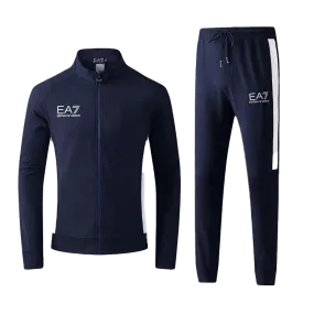 EA EA7 Zip Enclosure Designed Black Tracksuits