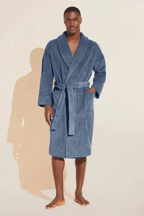 Eberjey Unisex Terry Robe Coastal Blue
