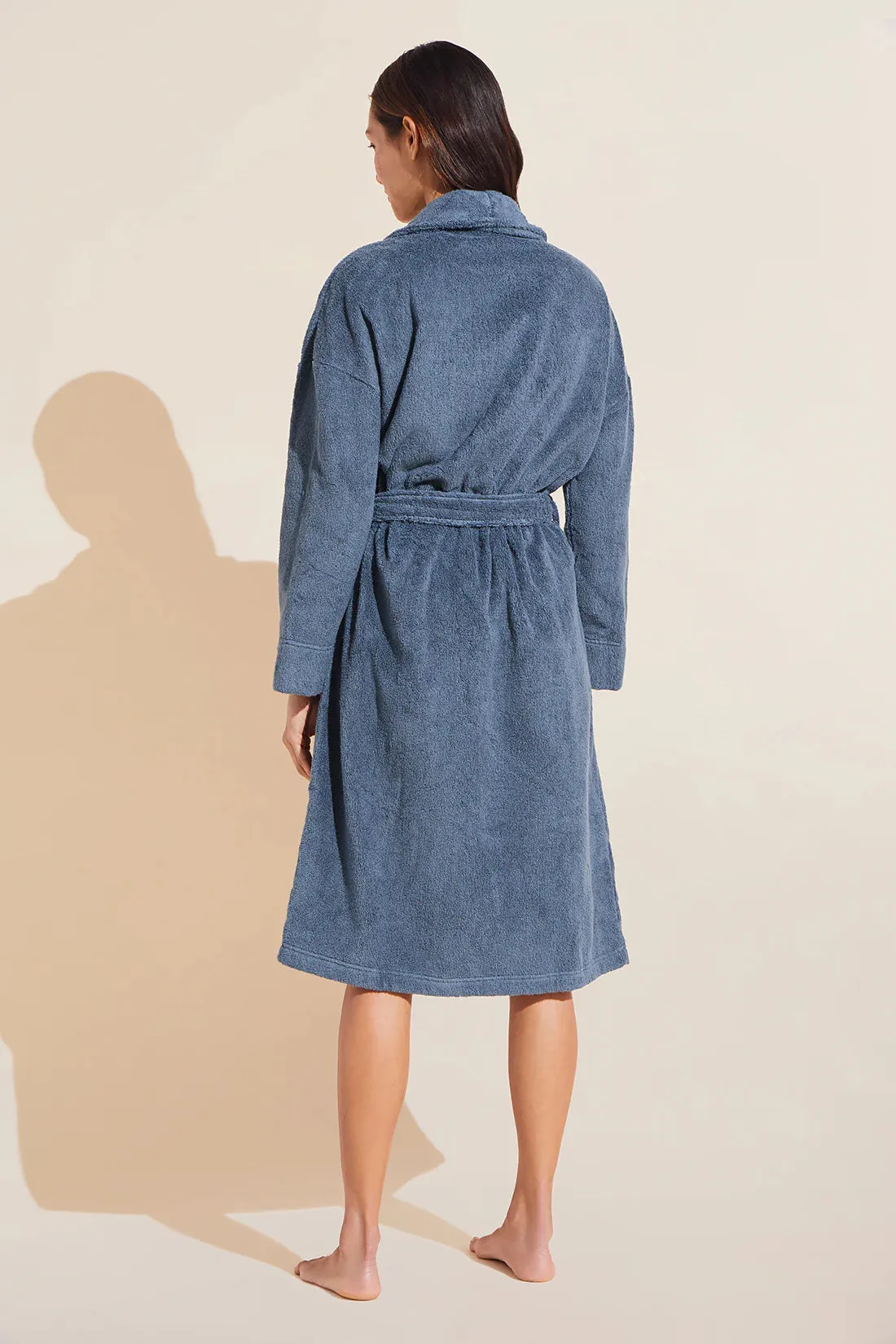 Eberjey Unisex Terry Robe Coastal Blue