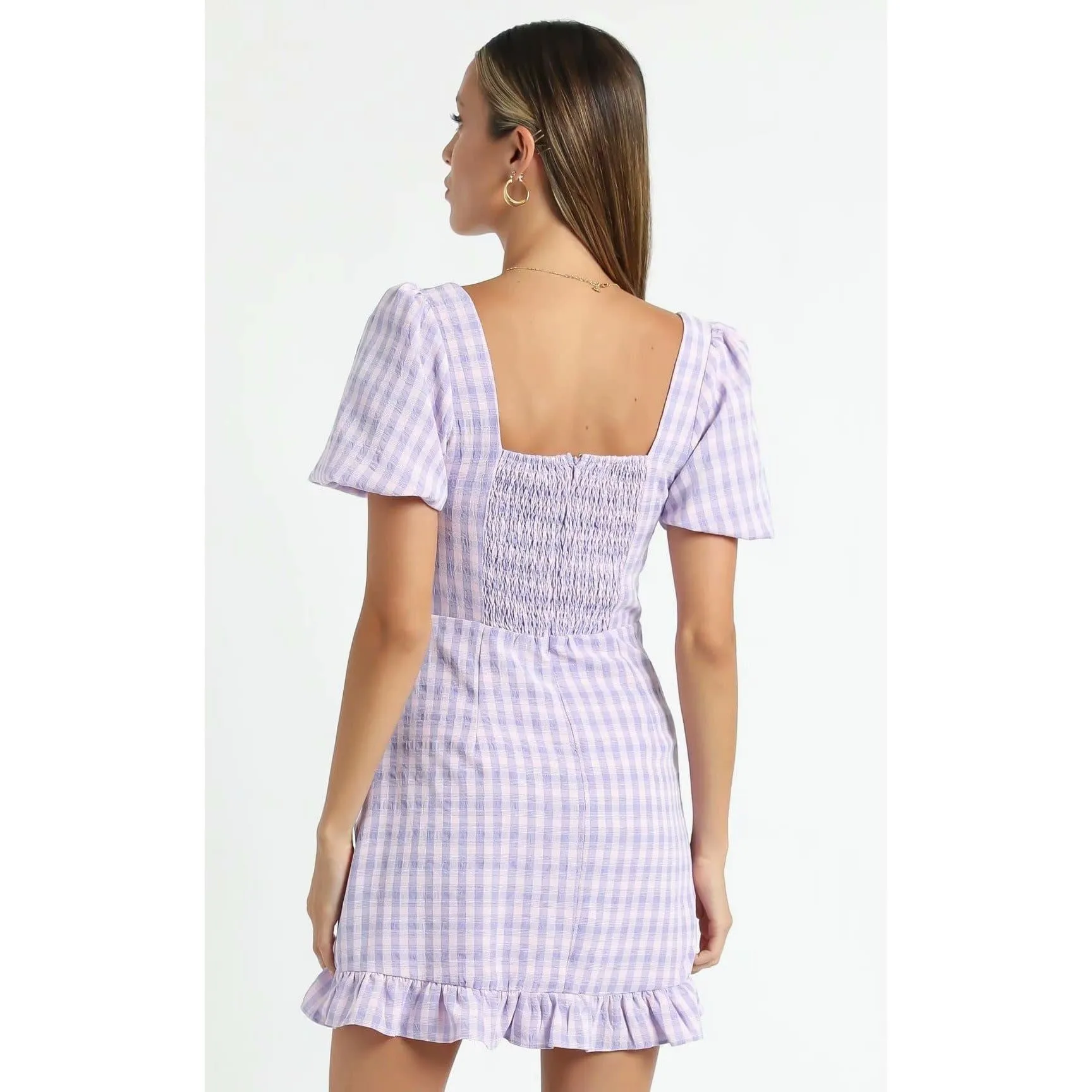 ELASTIC BOW MINI DRESS