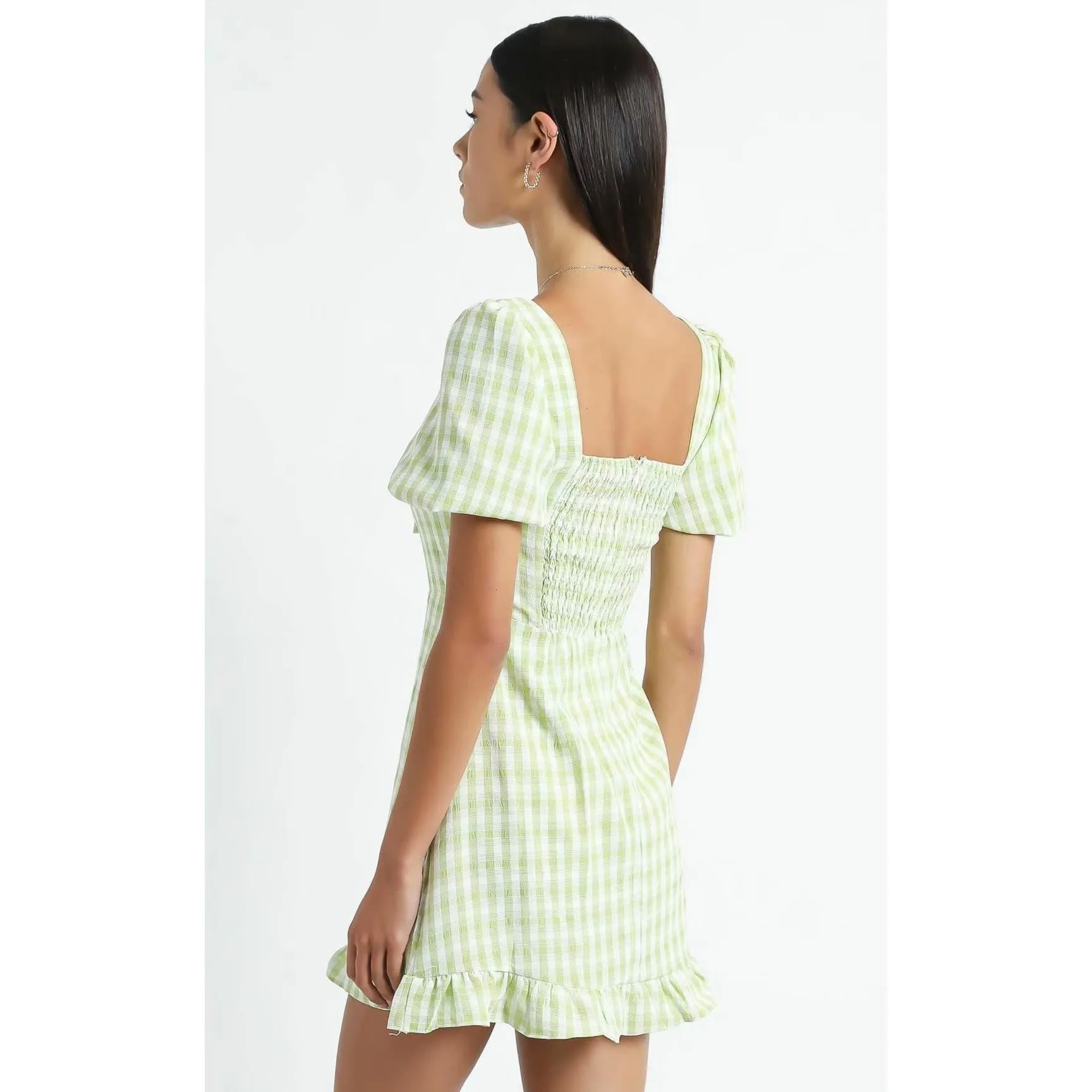 ELASTIC BOW MINI DRESS