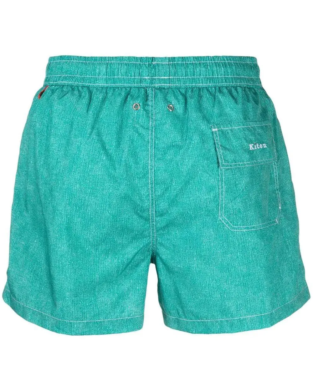 Emerald Green Textured Print Swim Trunk