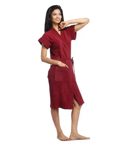 FeelBlue Unisex Combo Bathrobe (Pack of 2) -Maroon