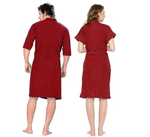 FeelBlue Unisex Combo Bathrobe (Pack of 2) -Maroon