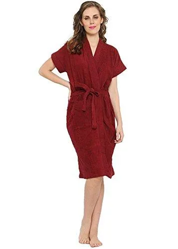 FeelBlue Unisex Combo Bathrobe (Pack of 2) -Maroon