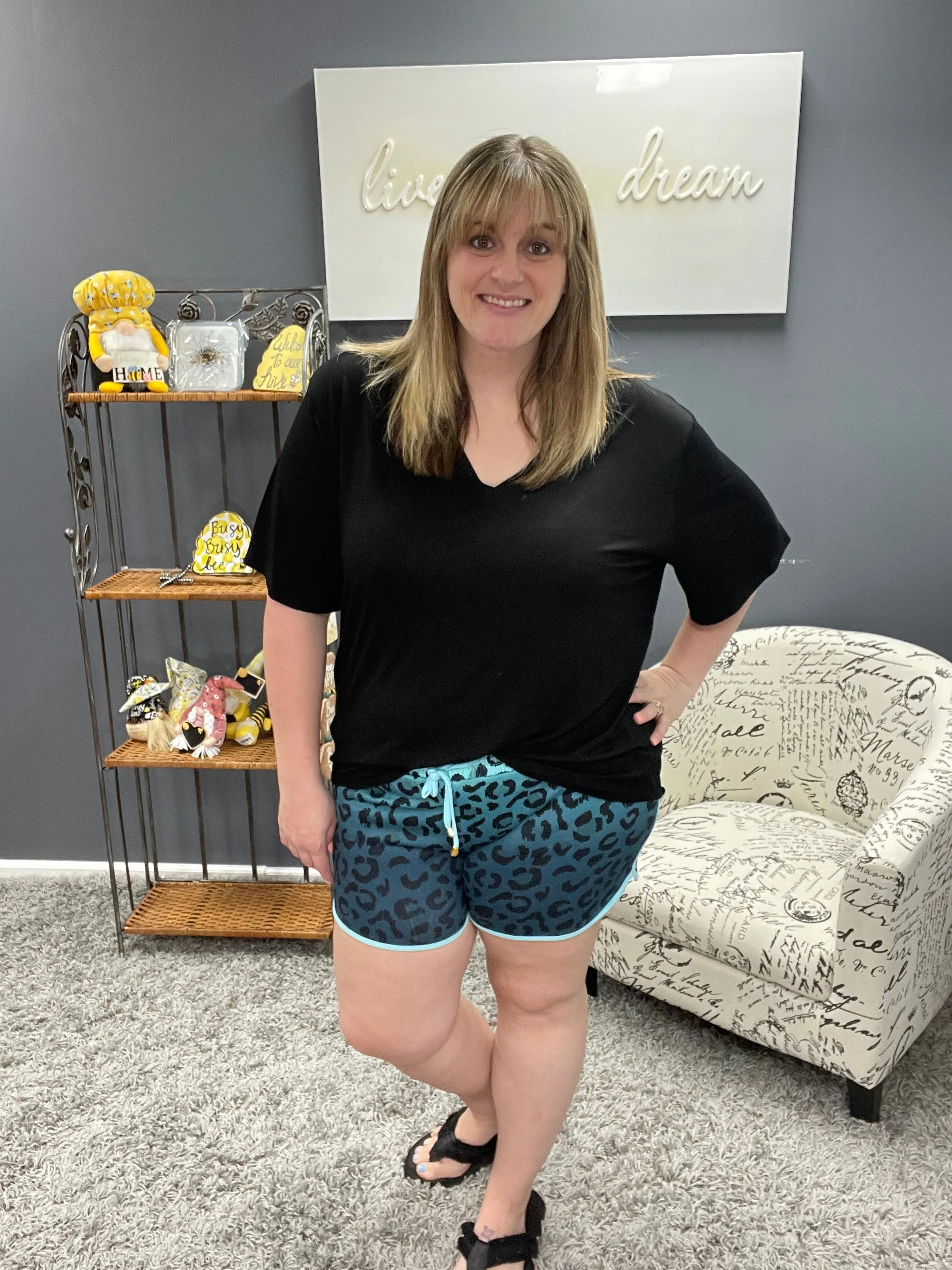 Fiji Fantasy Leopard Drawstring Everyday Shorts