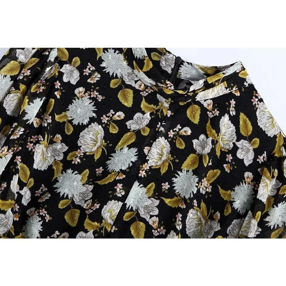 FLORAL VINTAGE CHIFFON DRESS