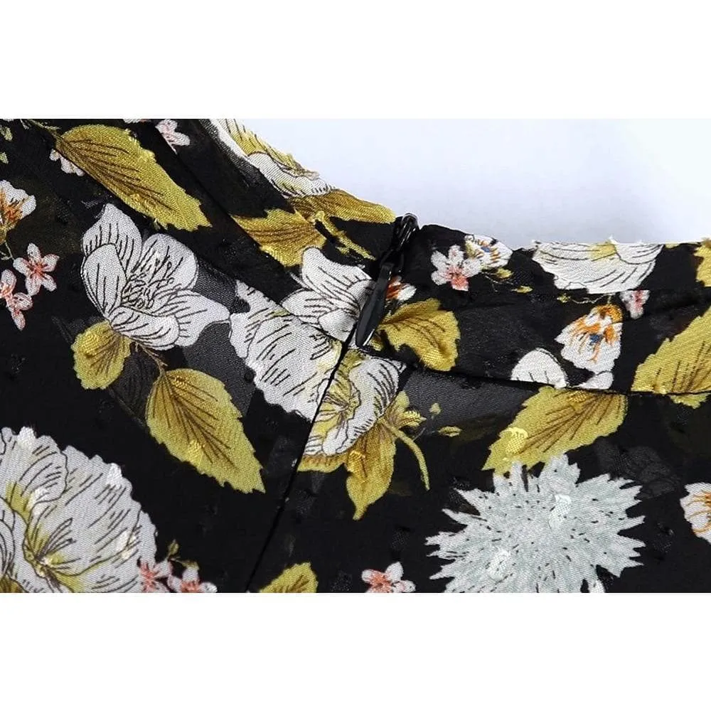 FLORAL VINTAGE CHIFFON DRESS