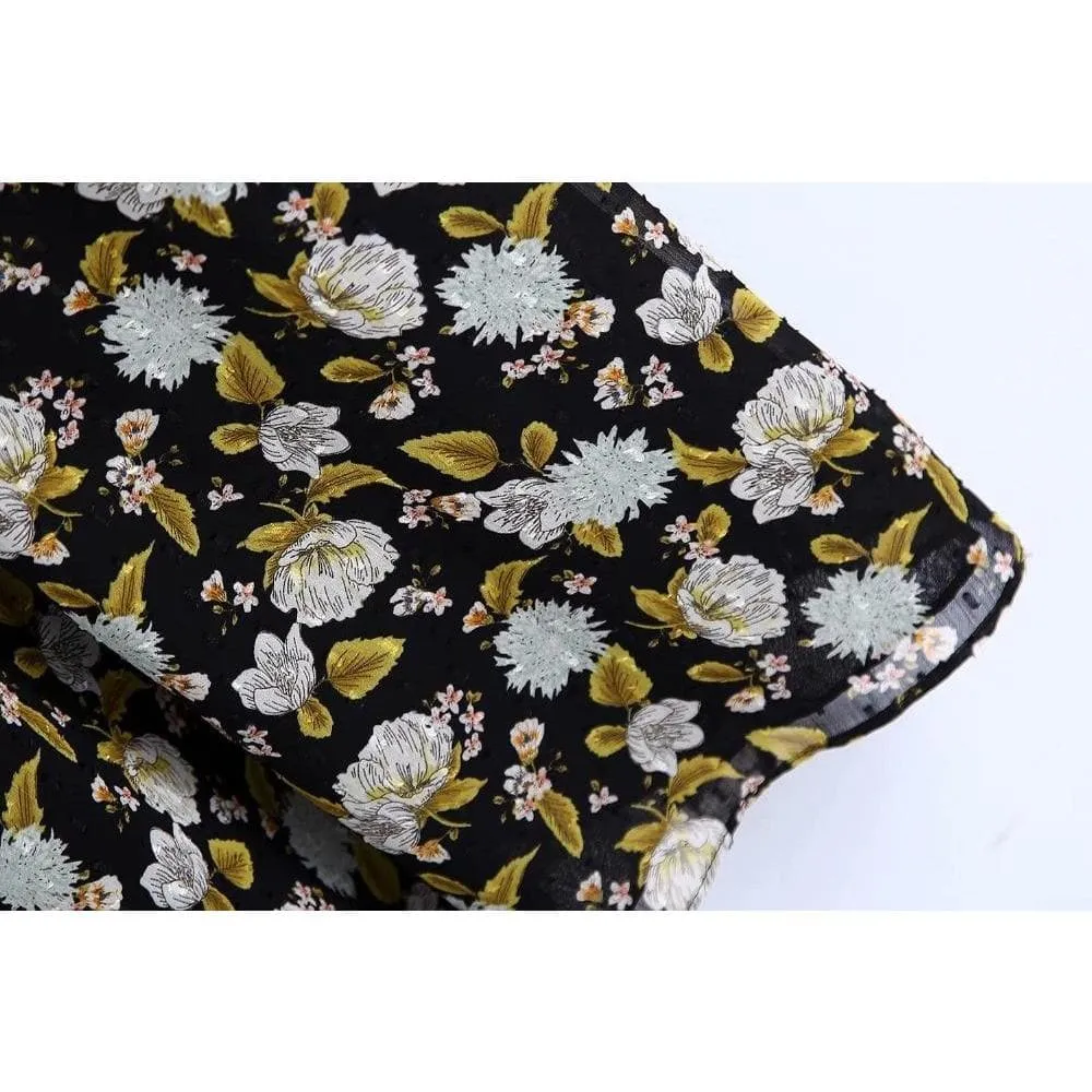 FLORAL VINTAGE CHIFFON DRESS