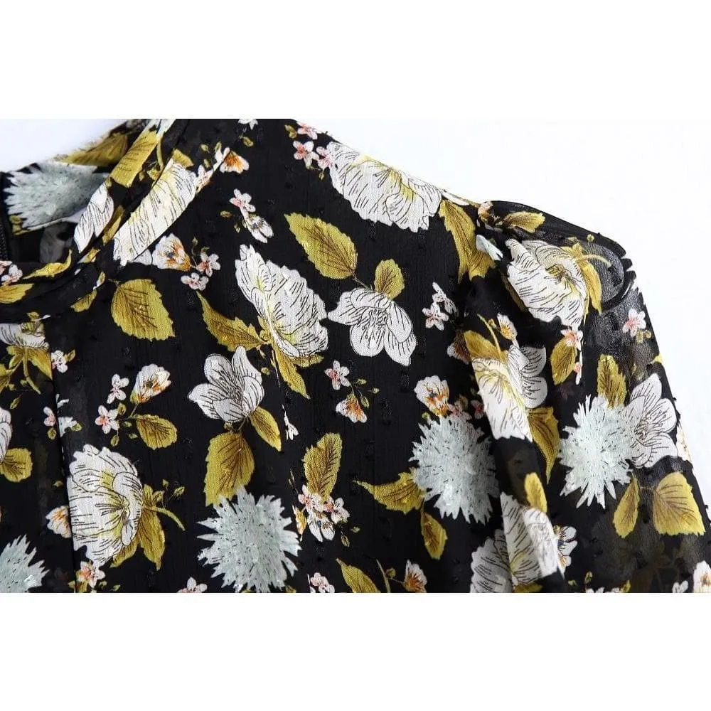 FLORAL VINTAGE CHIFFON DRESS