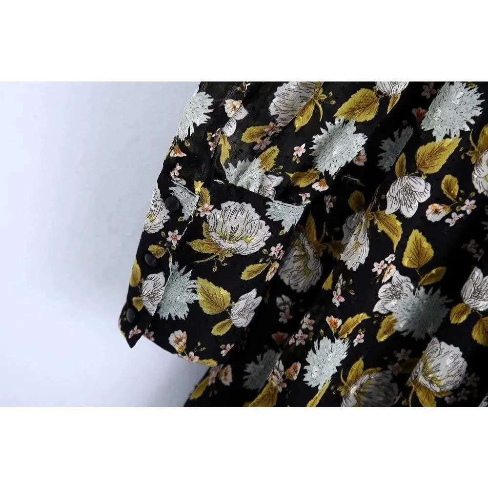FLORAL VINTAGE CHIFFON DRESS