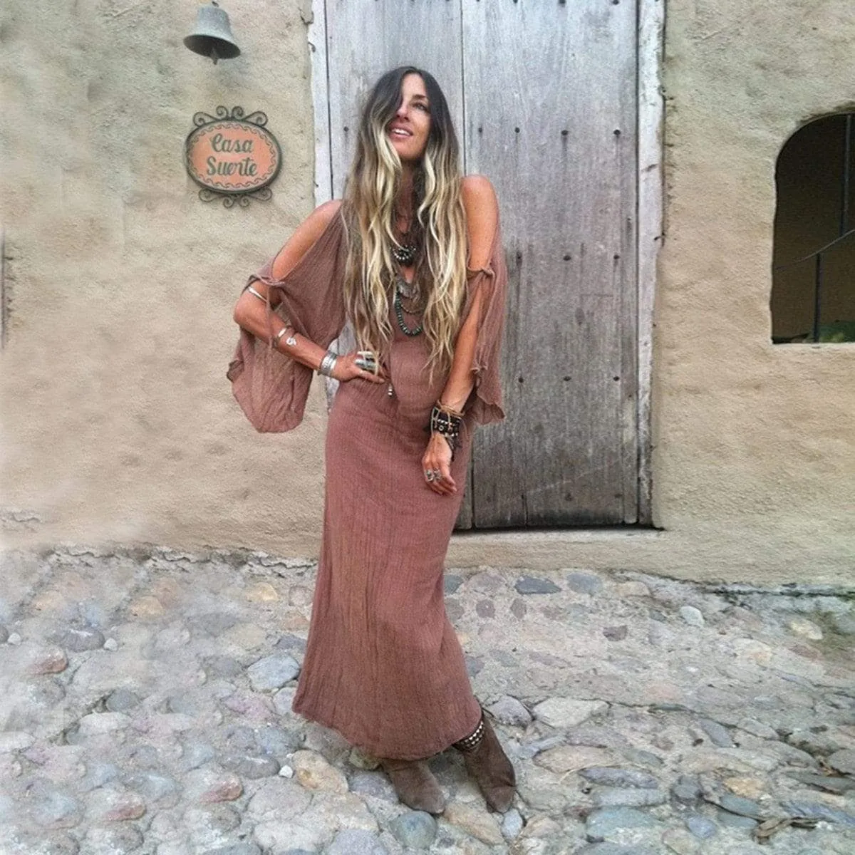 FOLD MAXI LONG DRESS