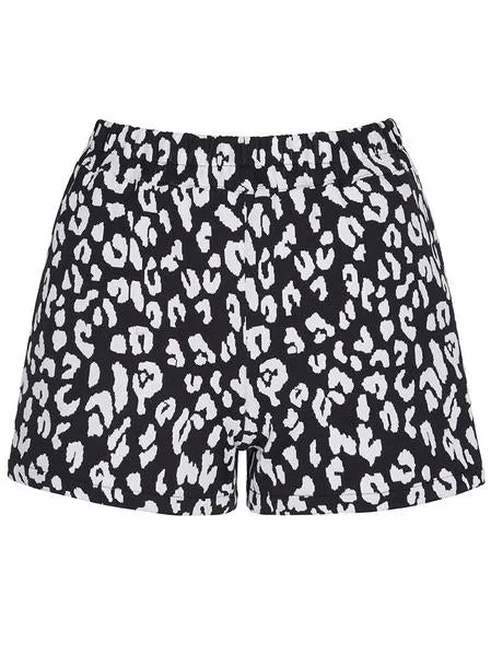 GIRLS' BENIRRAS TOP & BIARRITZ BOTTOMS Swimsuit | Black Leopard