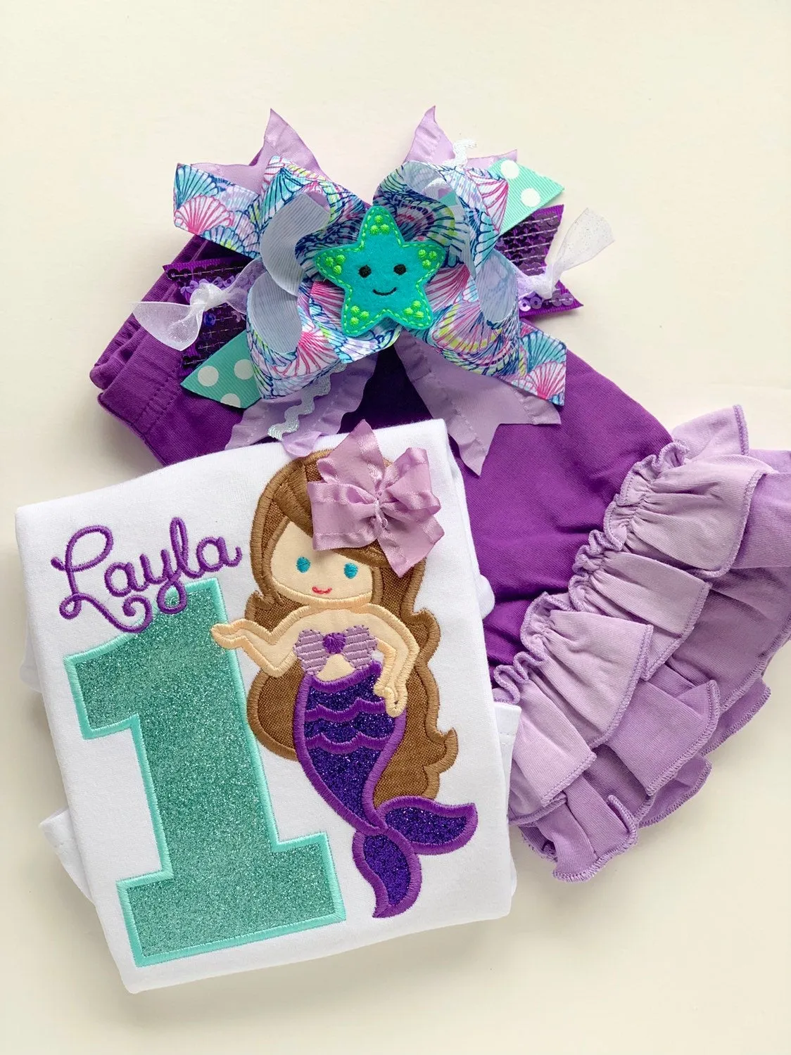 Grape Crush purple ombre Ruffle Shorties, purple Ruffle Shorts - knit ruffle shorties
