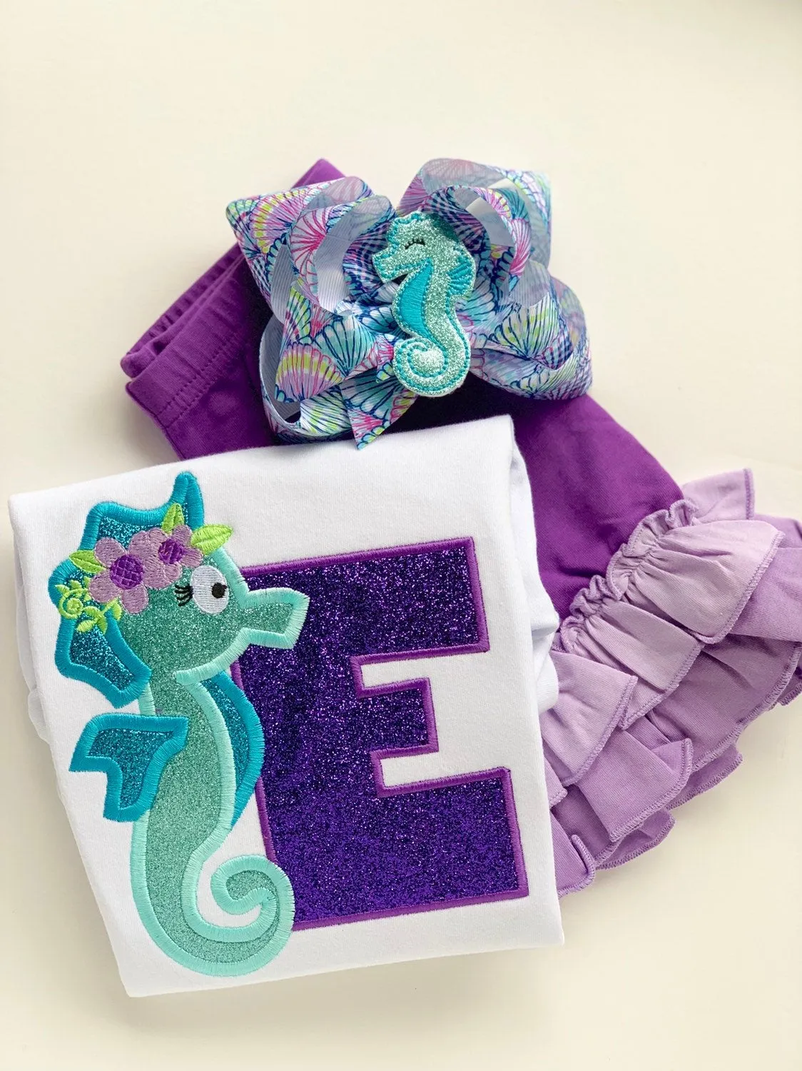 Grape Crush purple ombre Ruffle Shorties, purple Ruffle Shorts - knit ruffle shorties