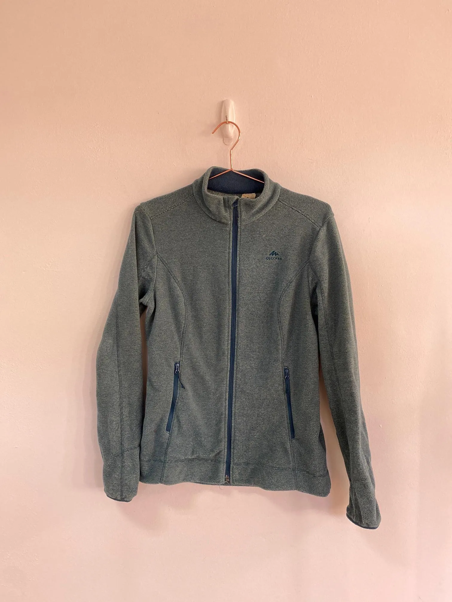Green thermal jumper, Decathlon, Size 10, 12 (Polyester)