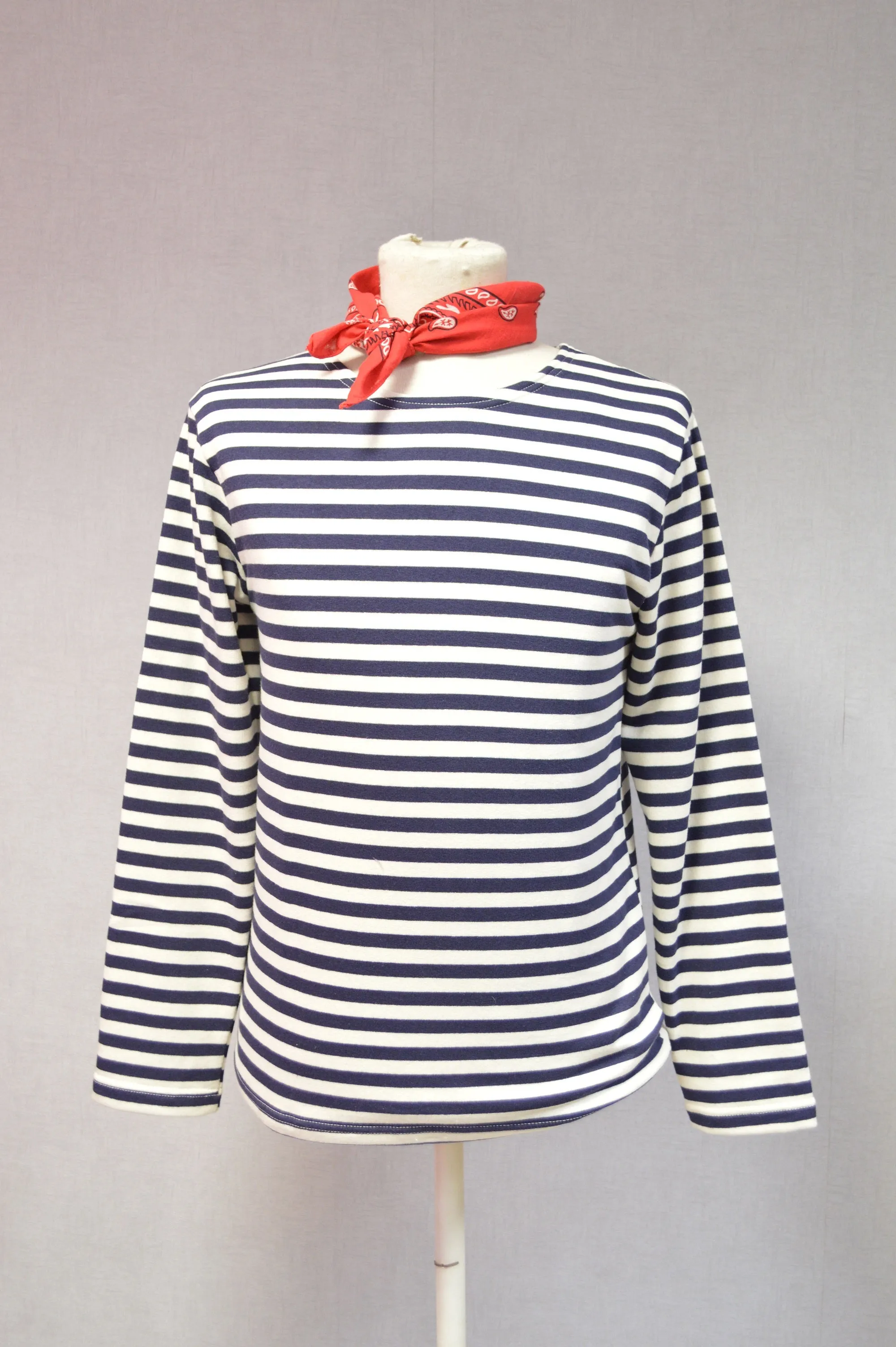 Heavy Cotton Stripe Breton Top Sweatshirt