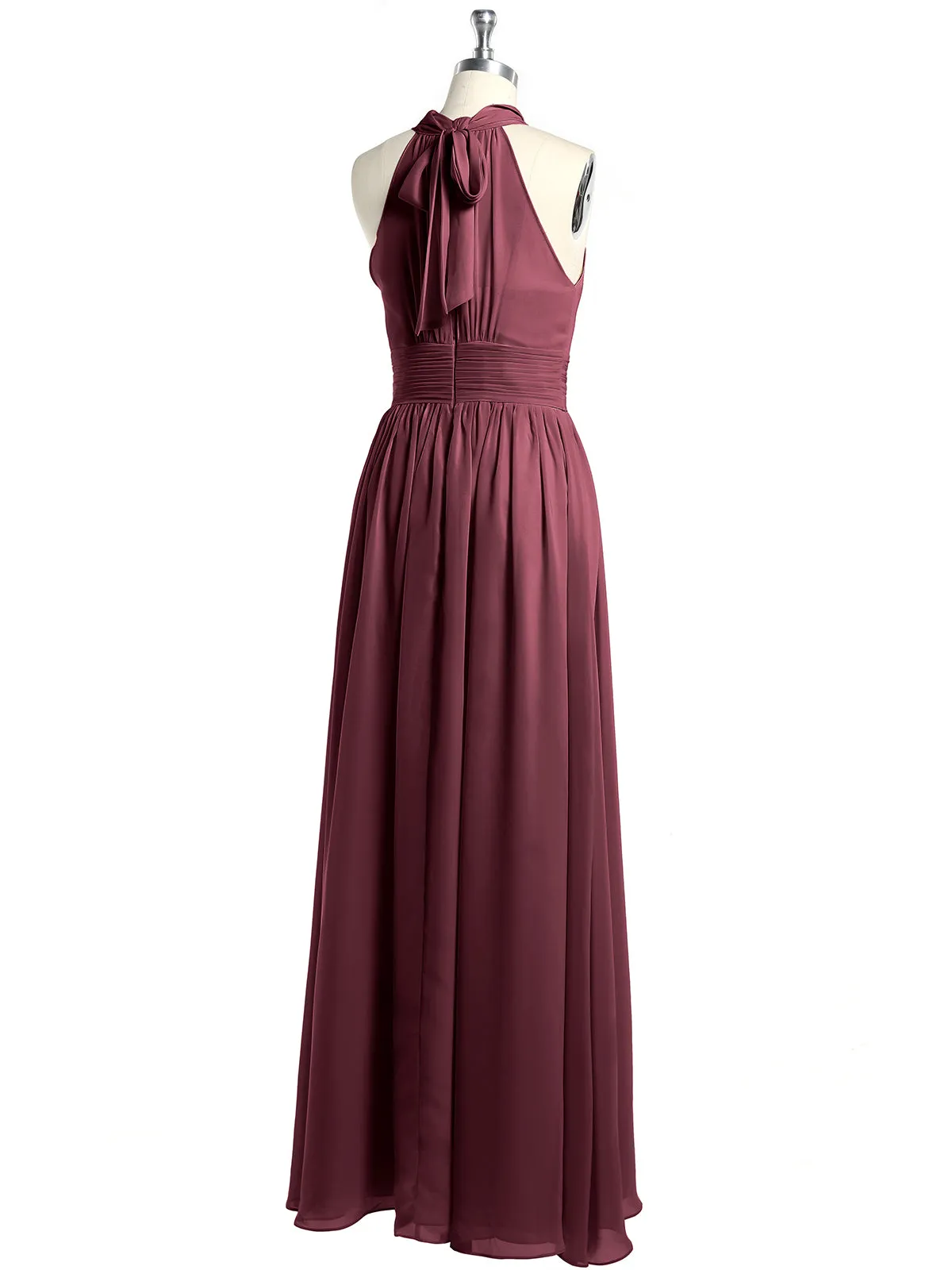 High Neck Full Length Dresses with Slit Cabernet