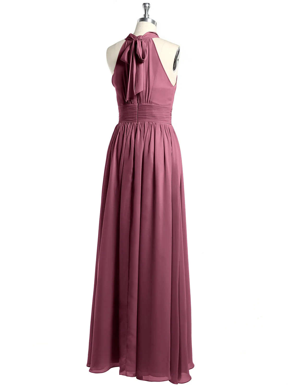 High Neck Full Length Dresses with Slit Mulberry Plus Size
