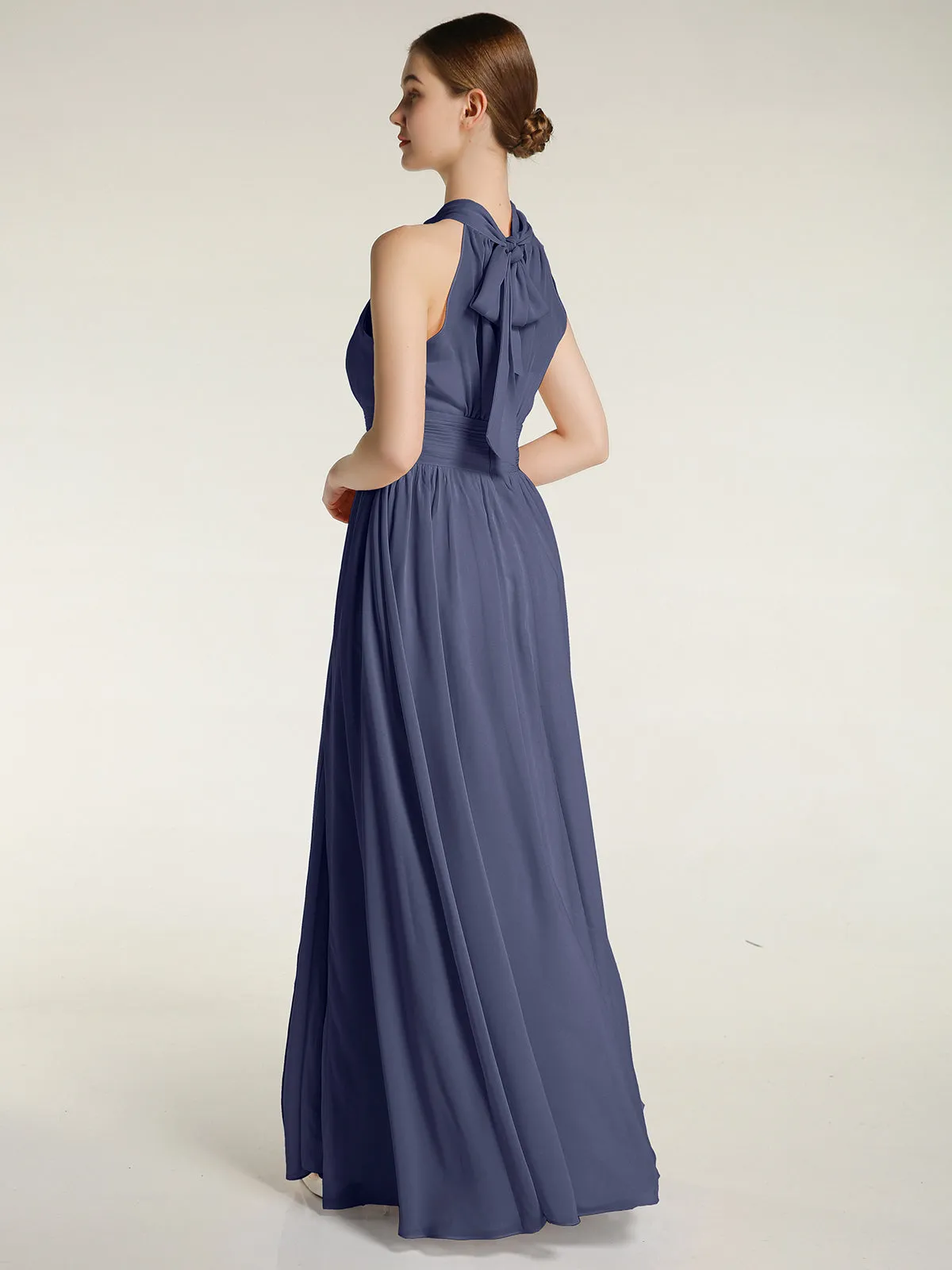 High Neck Full Length Dresses with Slit Stormy Plus Size