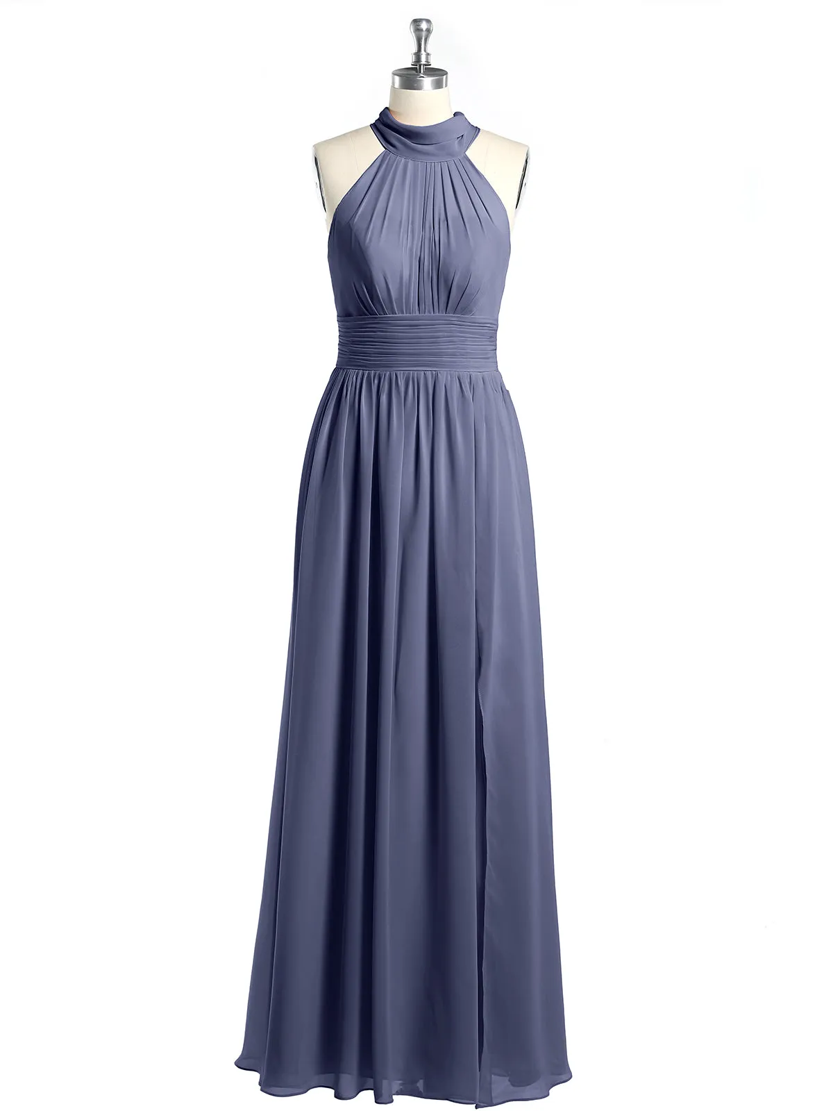 High Neck Full Length Dresses with Slit Stormy Plus Size