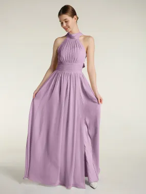 High Neck Full Length Dresses with Slit Wisteria Plus Size