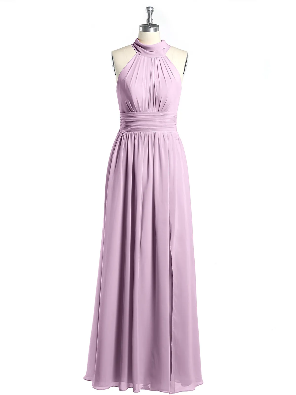 High Neck Full Length Dresses with Slit Wisteria Plus Size