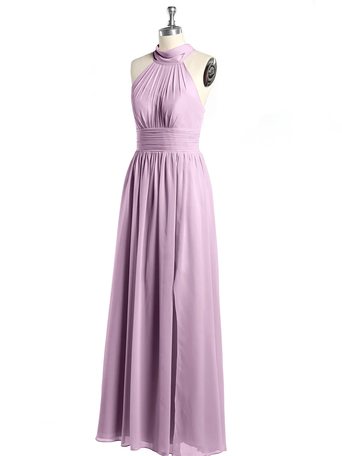 High Neck Full Length Dresses with Slit Wisteria Plus Size
