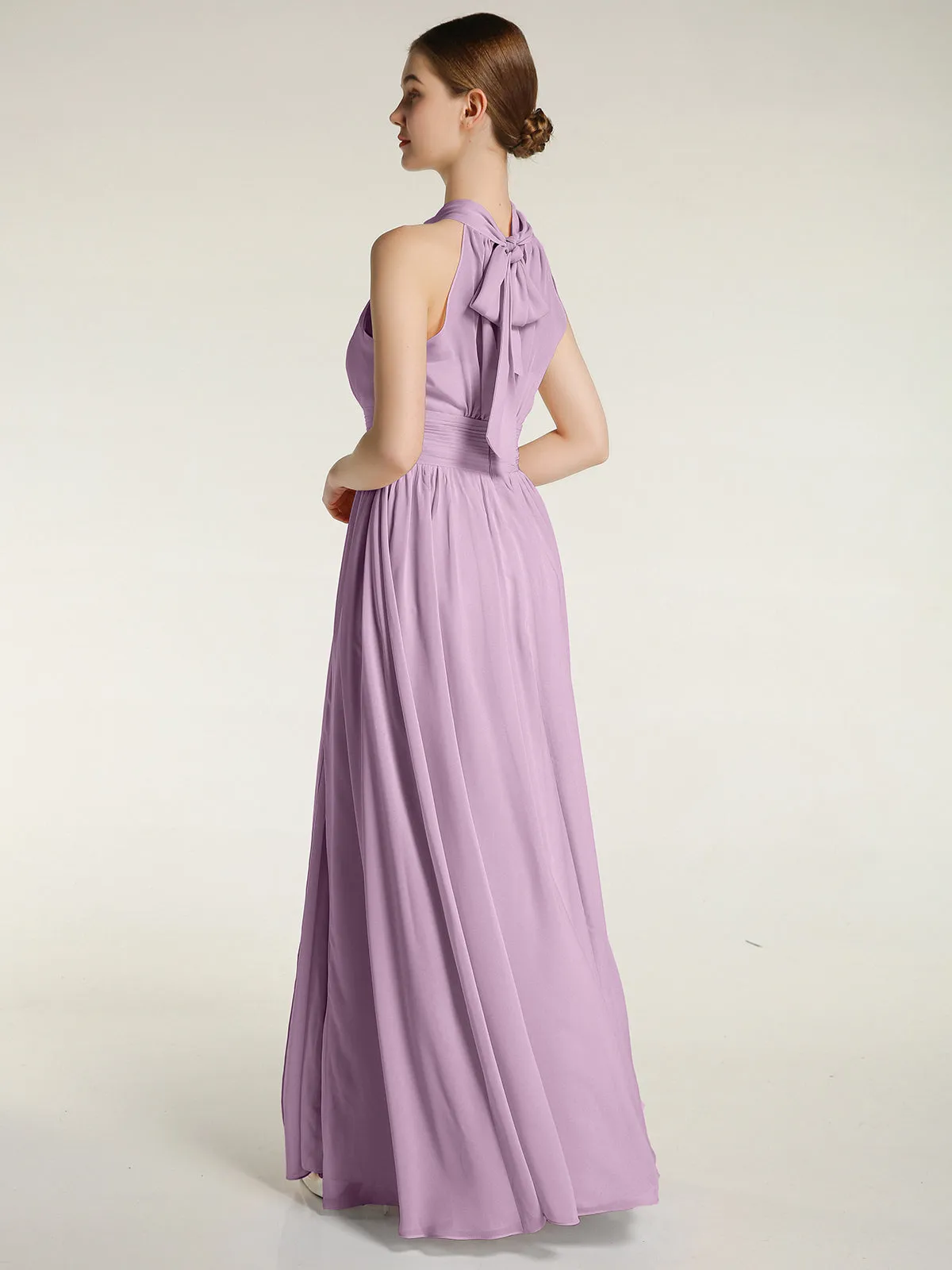 High Neck Full Length Dresses with Slit Wisteria Plus Size