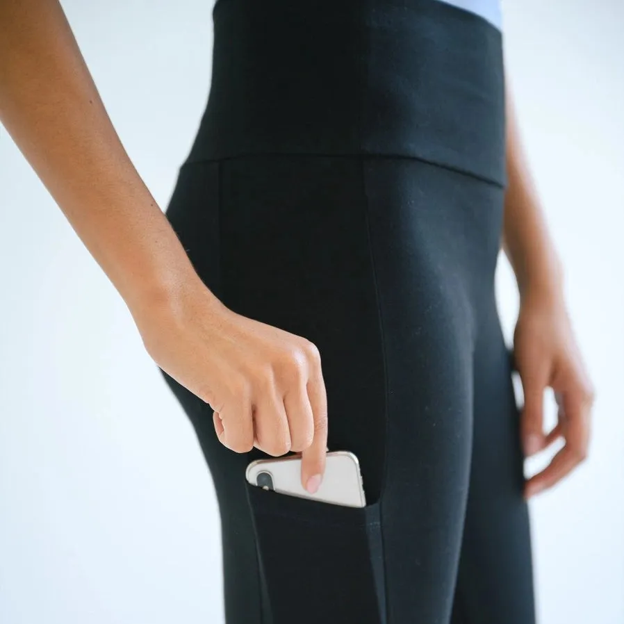 High Waist Black Leggings with Pockets