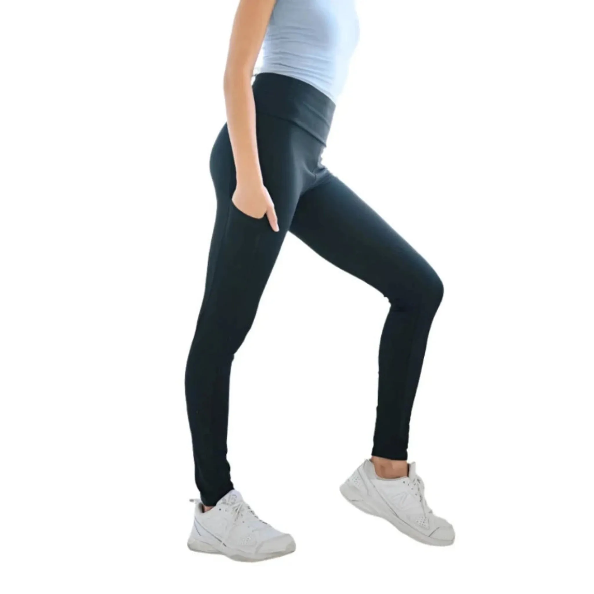 High Waist Black Leggings with Pockets