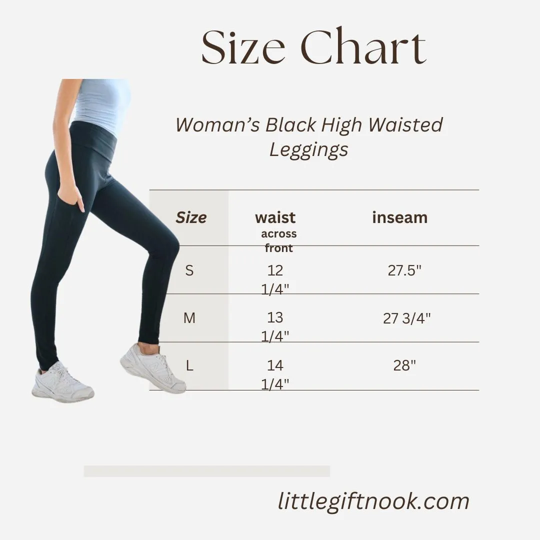 High Waist Black Leggings with Pockets