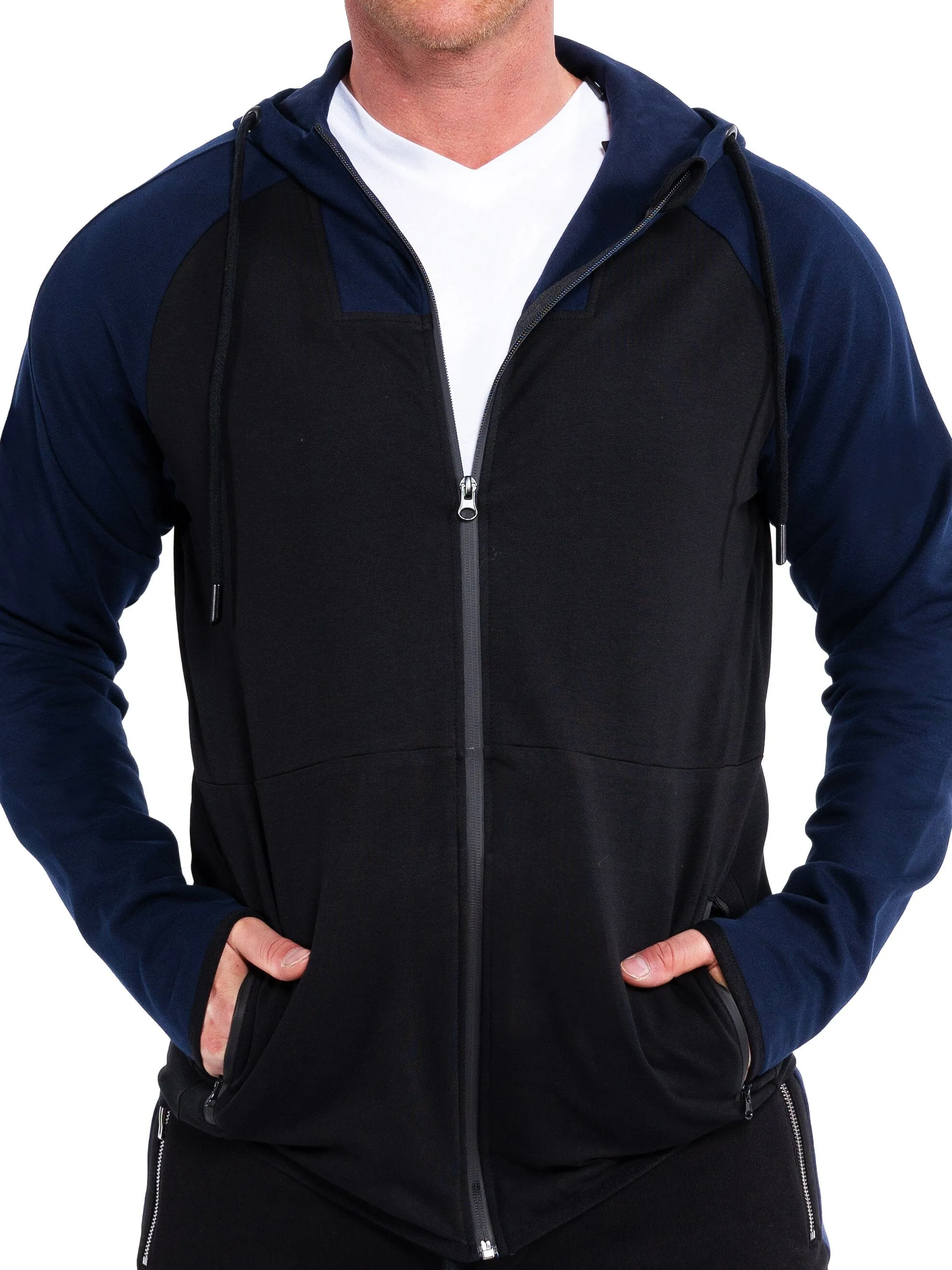 Hoodie BlueTrim Black