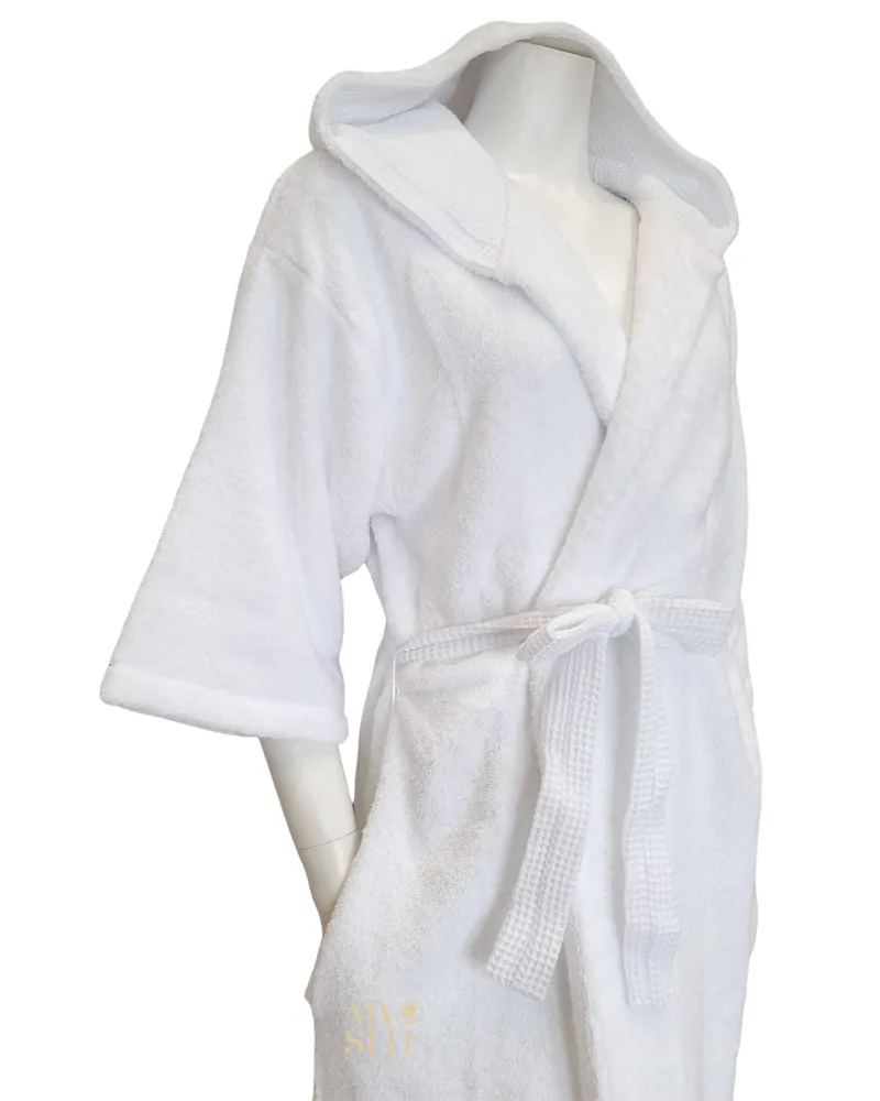 Iora Lingerie 100% Cotton Hooded Terry Bath Robe