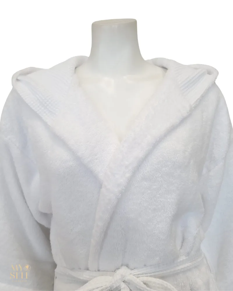 Iora Lingerie 100% Cotton Hooded Terry Bath Robe