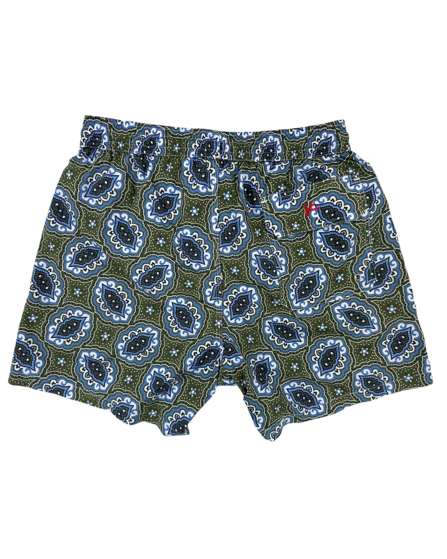 Isaia Swim Shorts Green Blue Medallion M - Men Swimwear