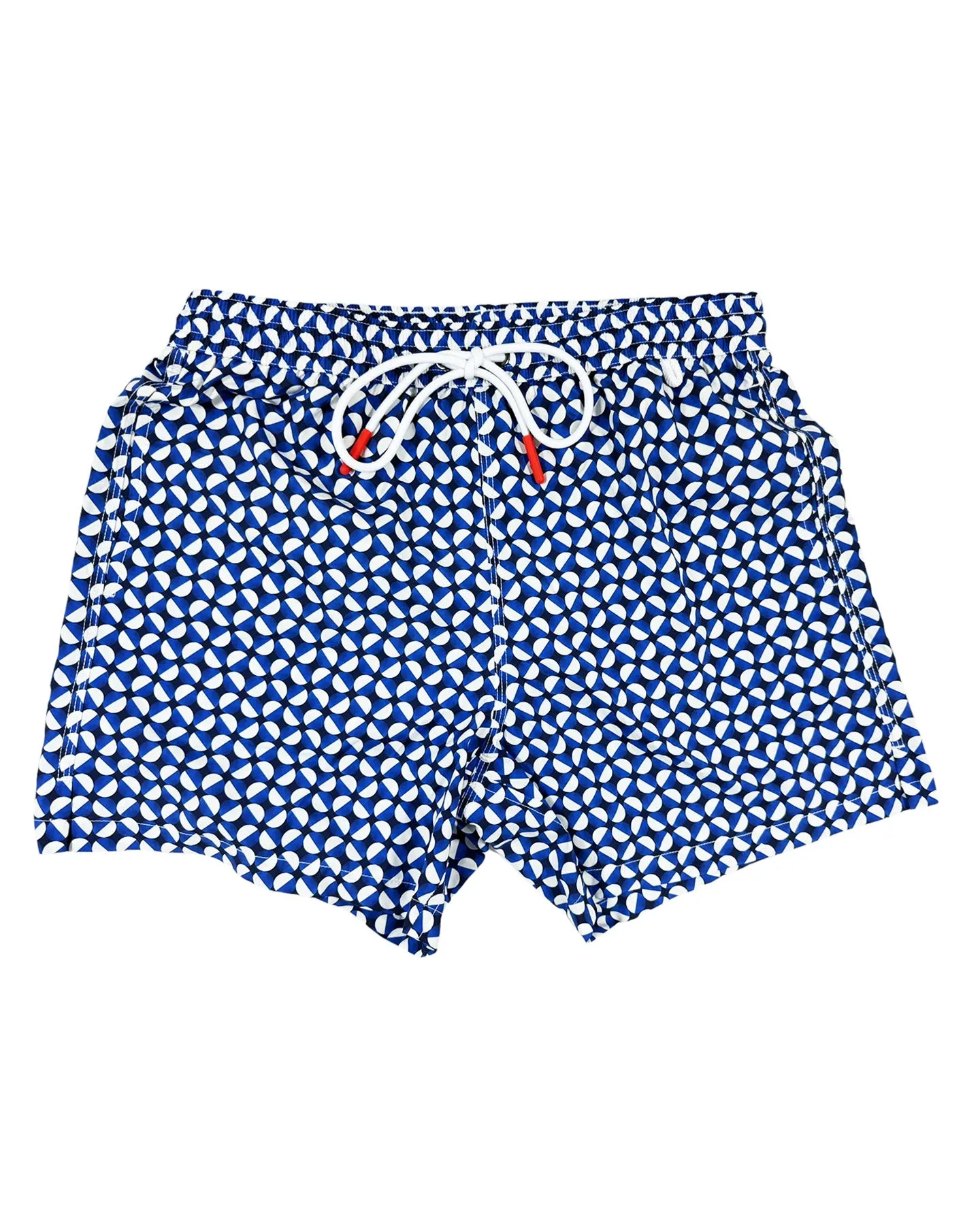 Isaia Swim Shorts Navy White M - Men Swimwear