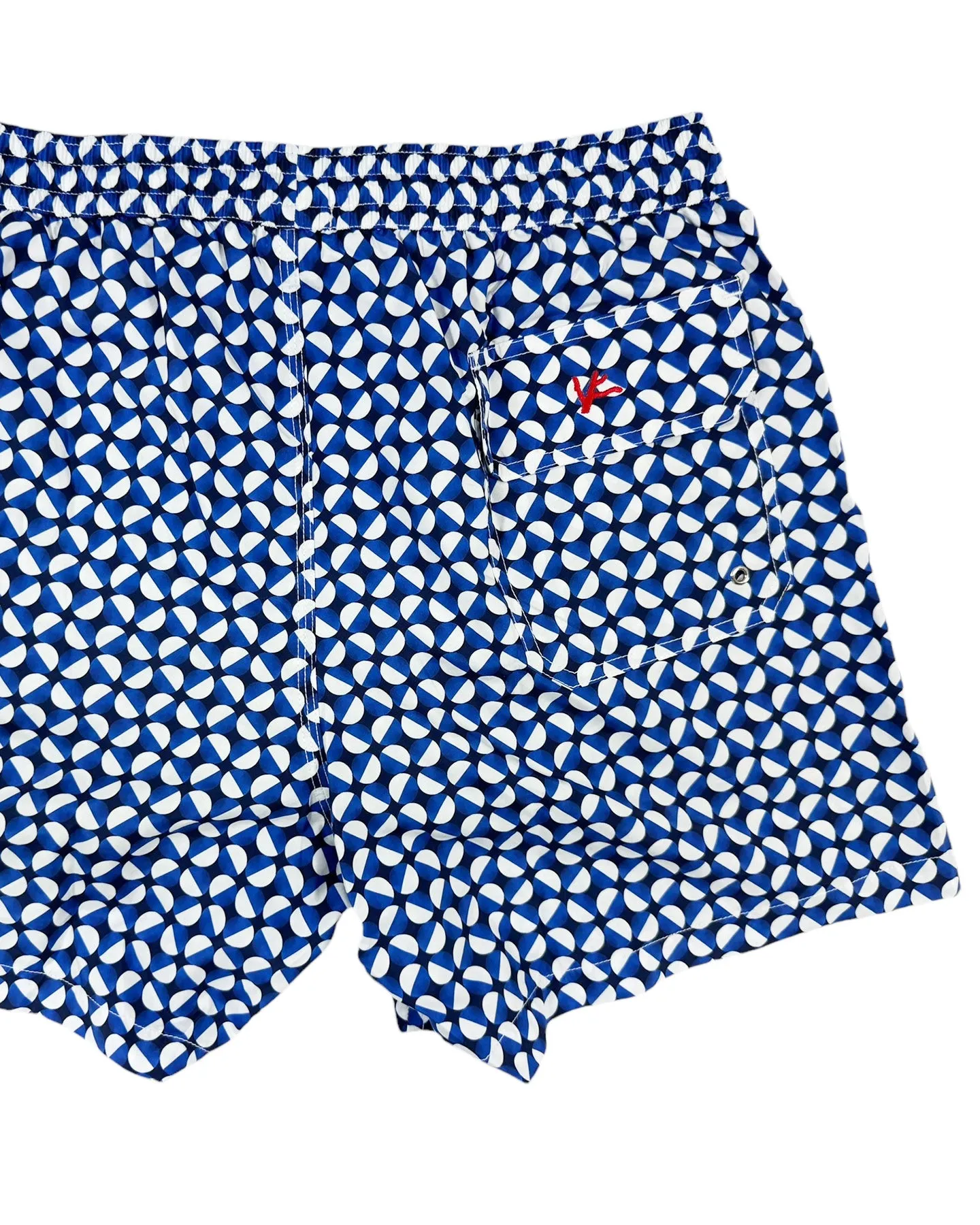 Isaia Swim Shorts Navy White M - Men Swimwear