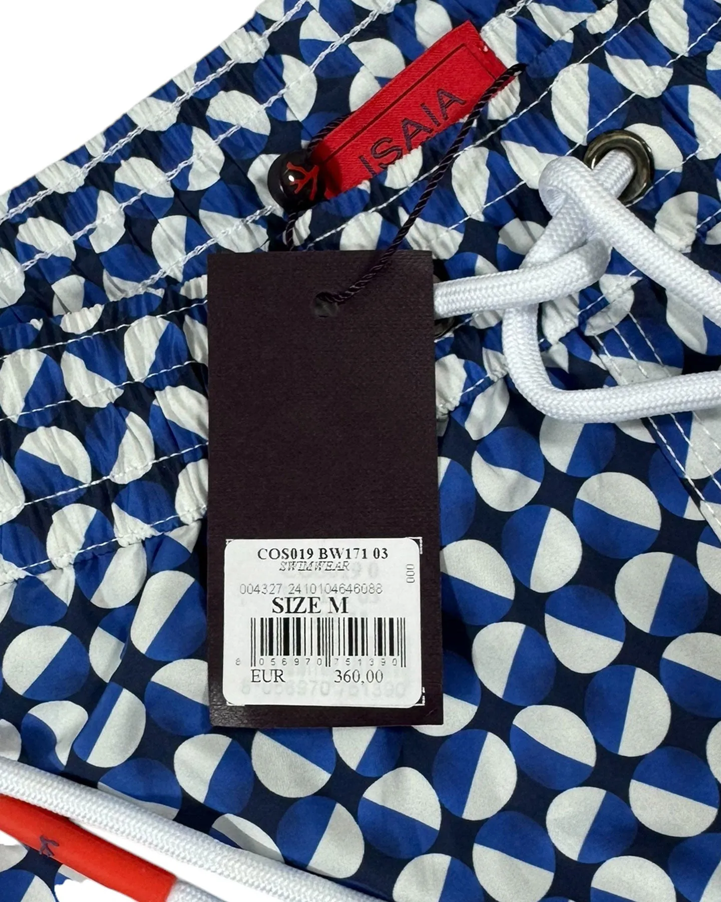 Isaia Swim Shorts Navy White M - Men Swimwear