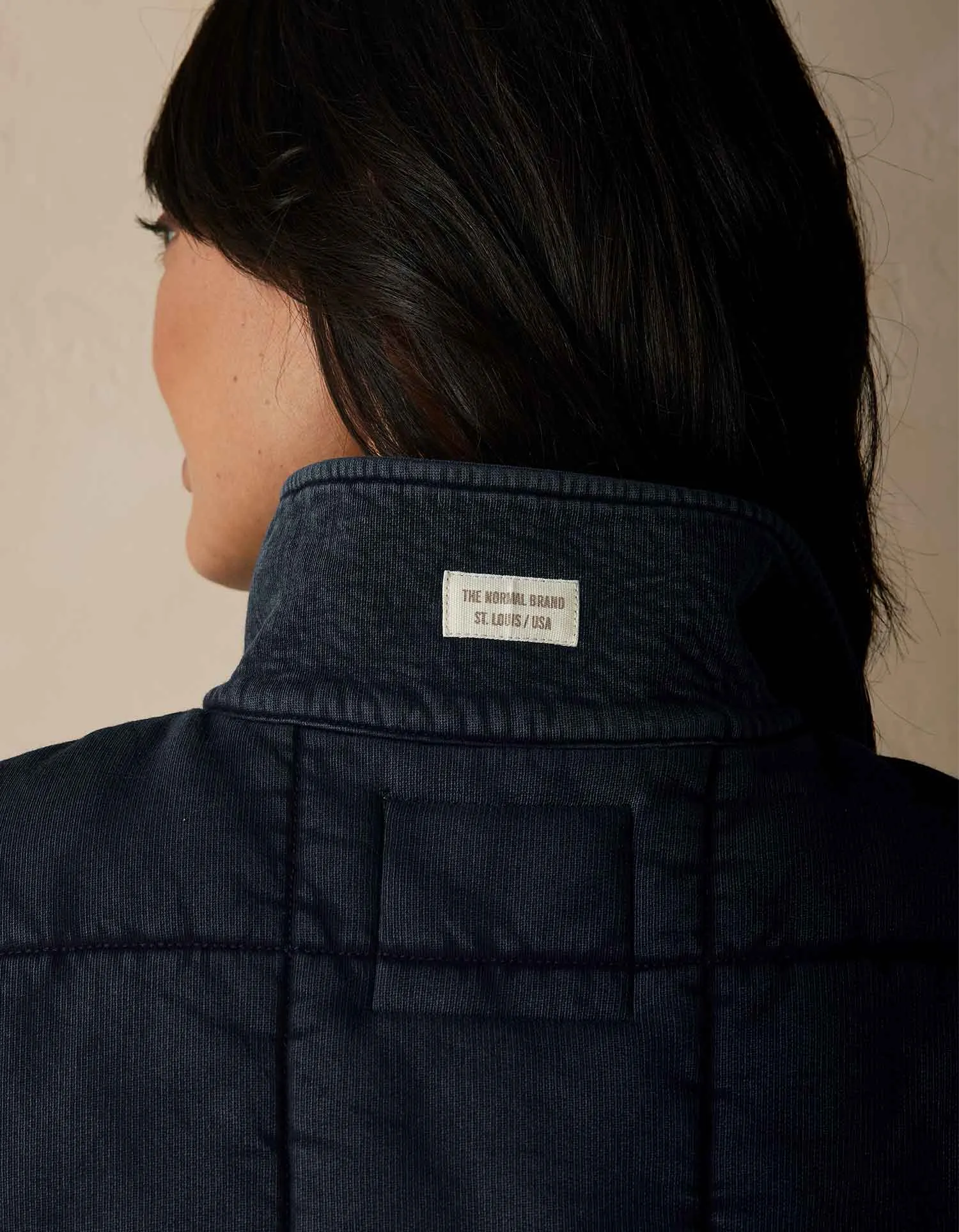 Jackie Premium Fleece Quilted Vest in Dark Indigo