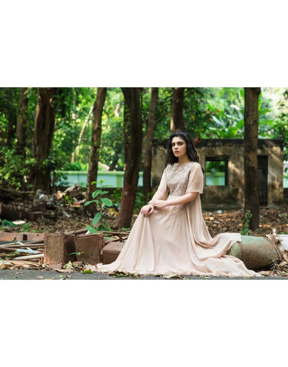 KAIRA's Rent Elongated Sleeves Full Length Gown
