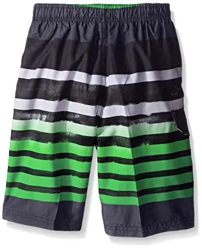 Kanu Surf boys Reflection Quick Dry Upf 50  Beach Swim Trunks, Reflection Black/Green, 6-May US