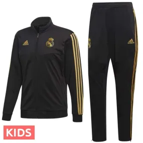 Kids - Real Madrid soccer black bench training tracksuit 2019/20 - Adidas