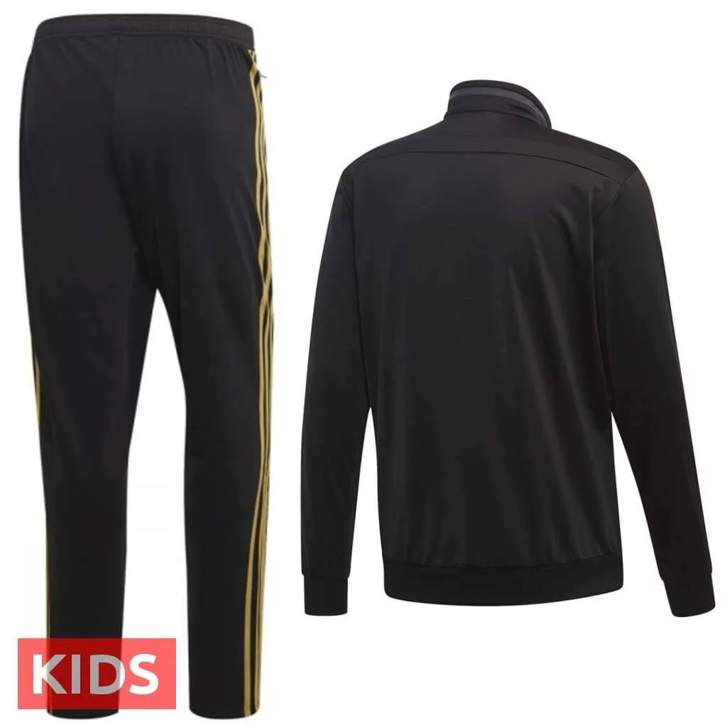 Kids - Real Madrid soccer black bench training tracksuit 2019/20 - Adidas