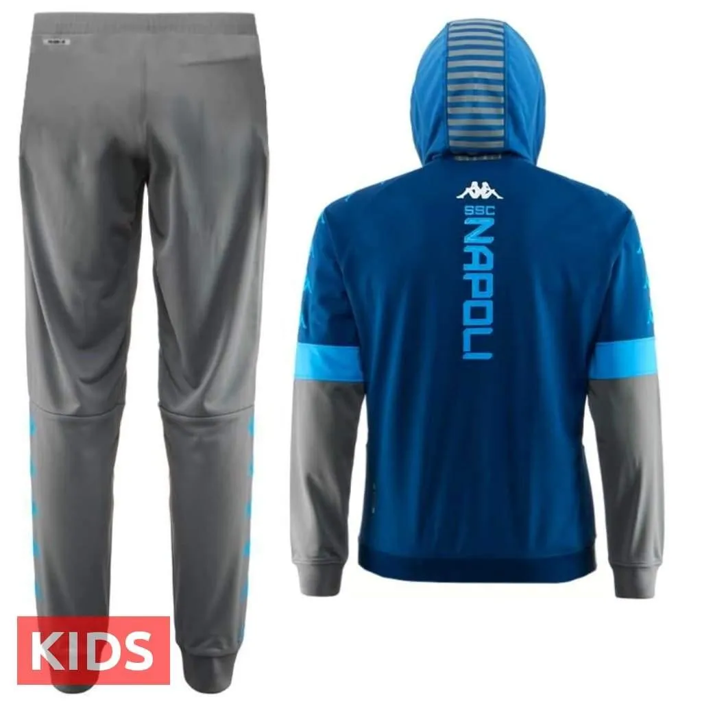 Kids - SSC Napoli UCL hooded presentation soccer tracksuit 2019/20 - Kappa