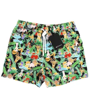 Kiton Kids Swim Shorts Green Multi Color Jungle Animals - Kids 10 Years Old SALE