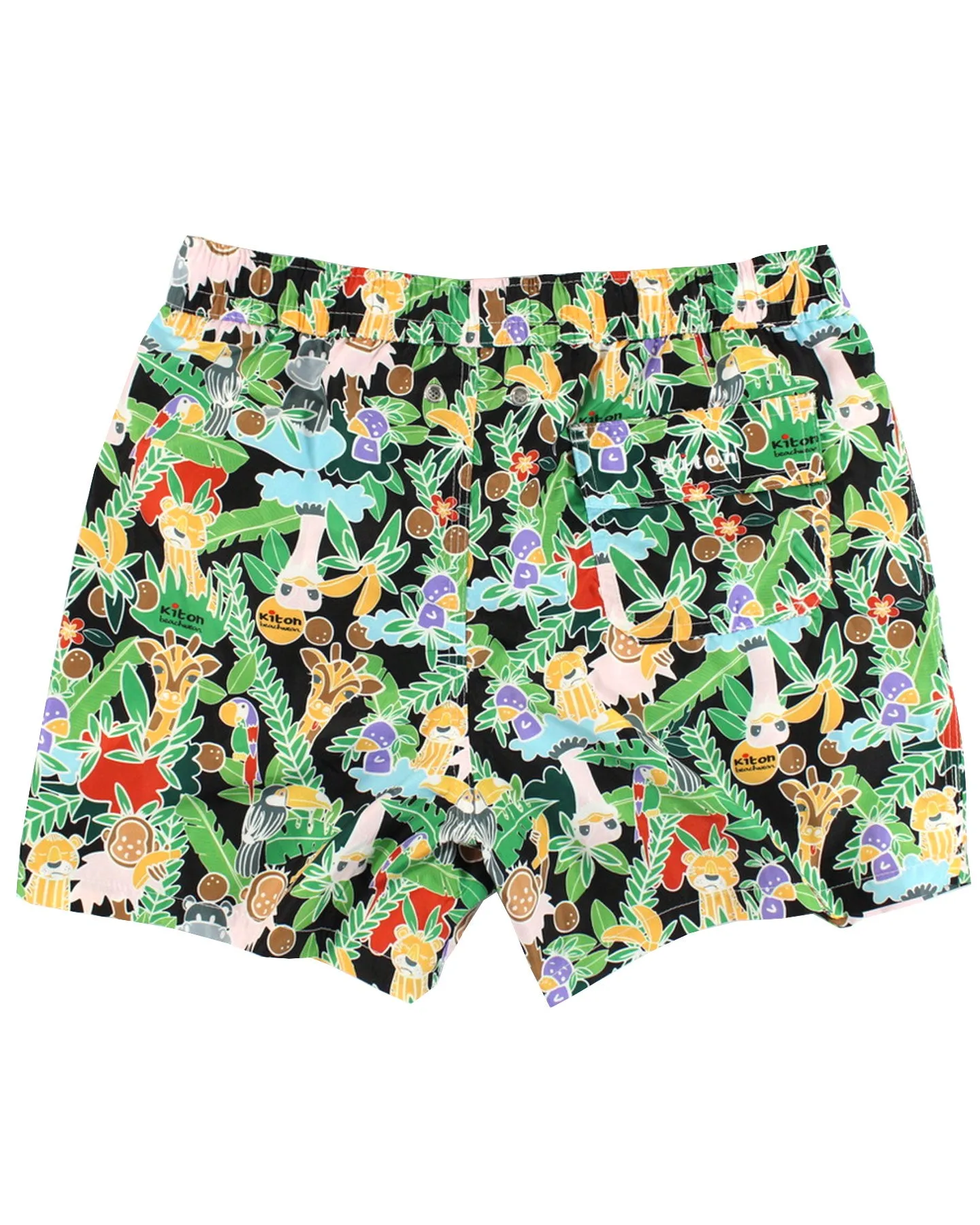 Kiton Kids Swim Shorts Green Multi Color Jungle Animals - Kids 10 Years Old SALE