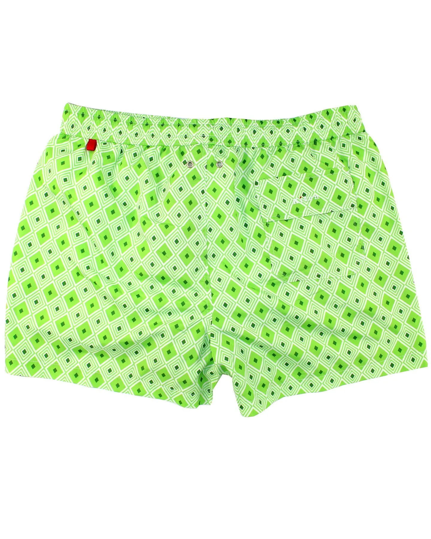 Kiton Swim Shorts M Green Geometric - Men Swimwear SALE